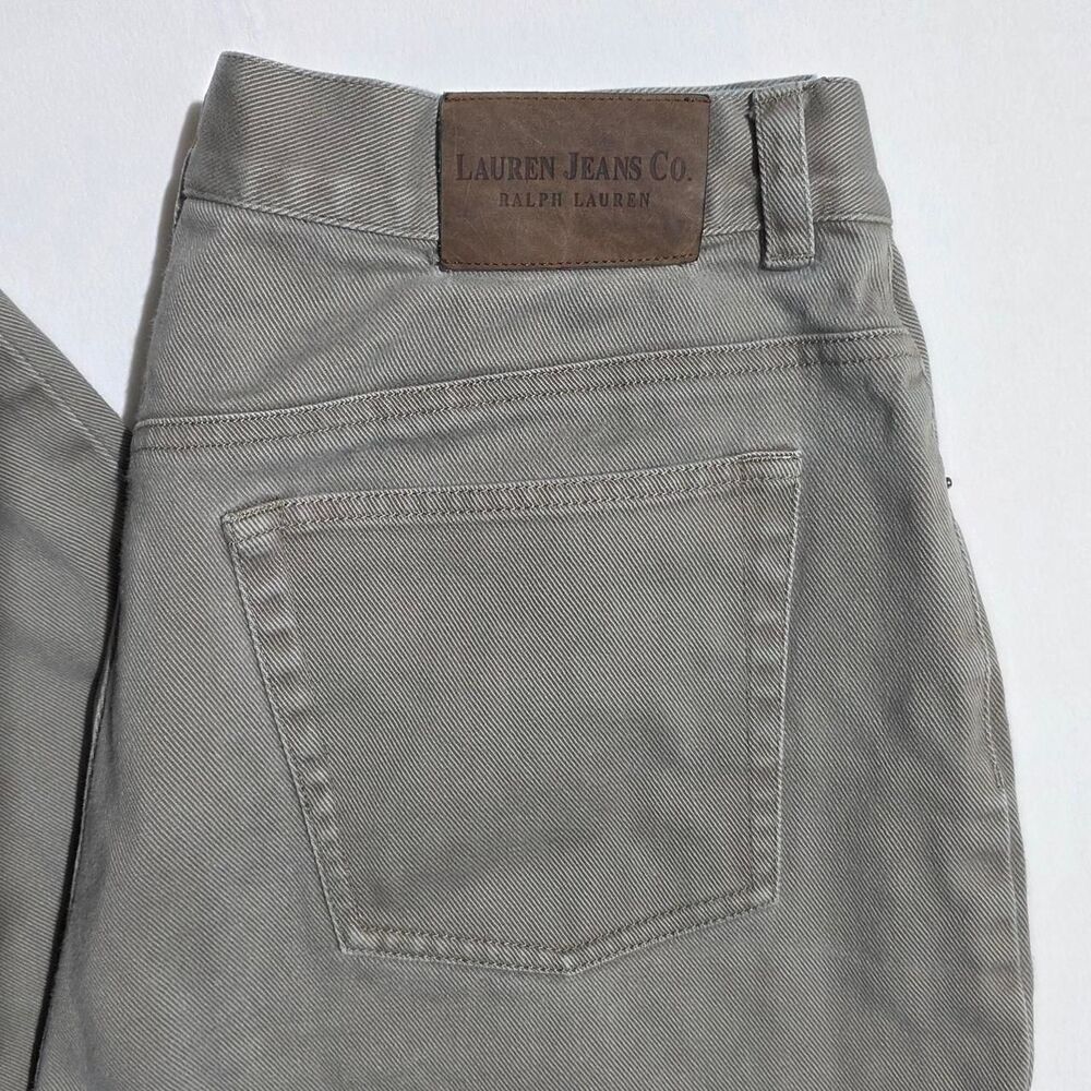 VTG Lauren Jeans Co. RL Taupe 100% Cotton High Rise Straight Jeans Size 14 - Picture 2 of 8